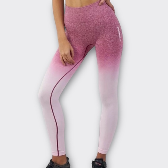 GYMSHARK Adapt Ombre Seamless Leggings Pink Beet S Athleisure Gym Rat Barbicore - Picture 2 of 10